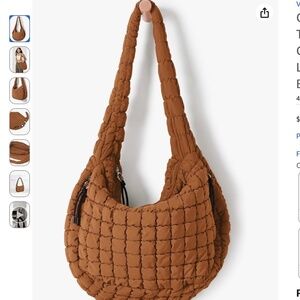NWT ODODOS Quilted Puffer Crossbody Hobo Bag Glazed Ginger